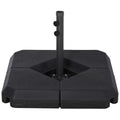 Outsunny 4-Piece Outdoor Patio Offset Umbrella Base Stand Weight Holder W/Cross Base For Powerful Support, 158Lbs Sand Or 132Lbs