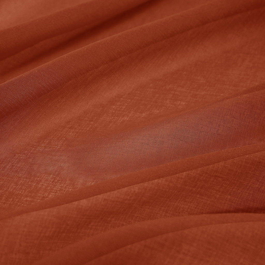 Miulee Terracotta Linen Textured Sheer Curtains 2 Panels For Bedroom/Living Room Semi Transparent Voile Rust Boho Farmhouse Fall Decor Window Drapes Rod Pocket, W 54 X L 90 Inches Long
