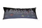 HomeRoots Grey 35' Black and White NYC Nighttime Skyline Standard Lumbar Decorative Pillow
