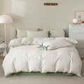 Motntd Pink Floral Duvet Cover Queen Cottage Vintage Bedding Set Queen Aesthetic Flower Cute Girls Duvet Cover Set With 2 Green
