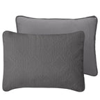 Easy-Going King Size Reversible Quilt Set With 1 Quilt And 2 Pillow Shams, Soft Bed Quilt Cover, Water Resistant Lightweight Microfiber Bedspread, Stain Resistant, Olive Leaf-Gray/Light Gray