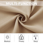 Nicetown Kitchen Window Tiers - Energy Saving Thermal Insulated Short Half Grommet Curtains For Bathroom/Nursery/Thanksgiving, Biscotti Beige, 1 Pair, 52' Wide X 30' Long