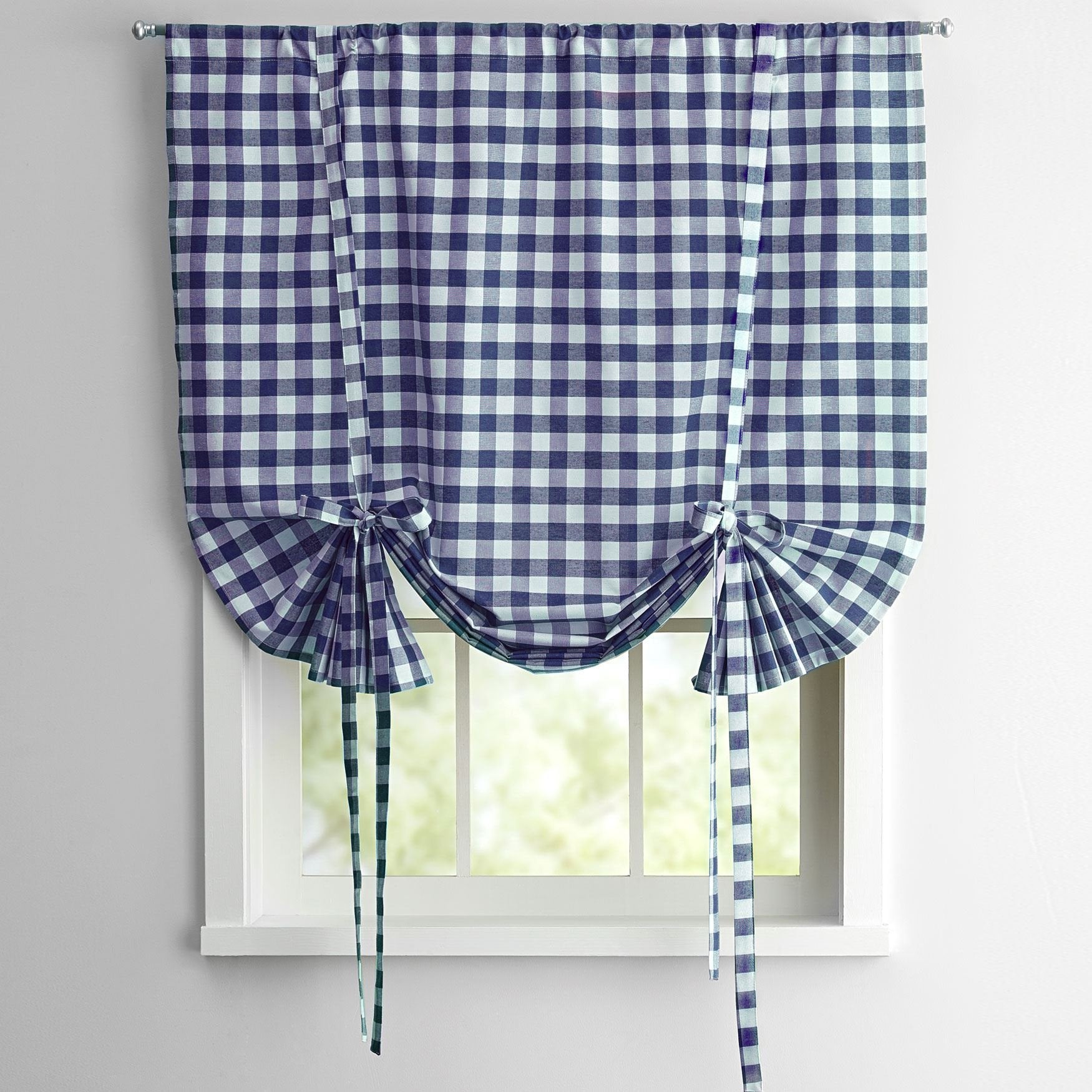 Sweet Home Collection Panel Treatment Kitchen Window Curtain Shade, 63', Navy