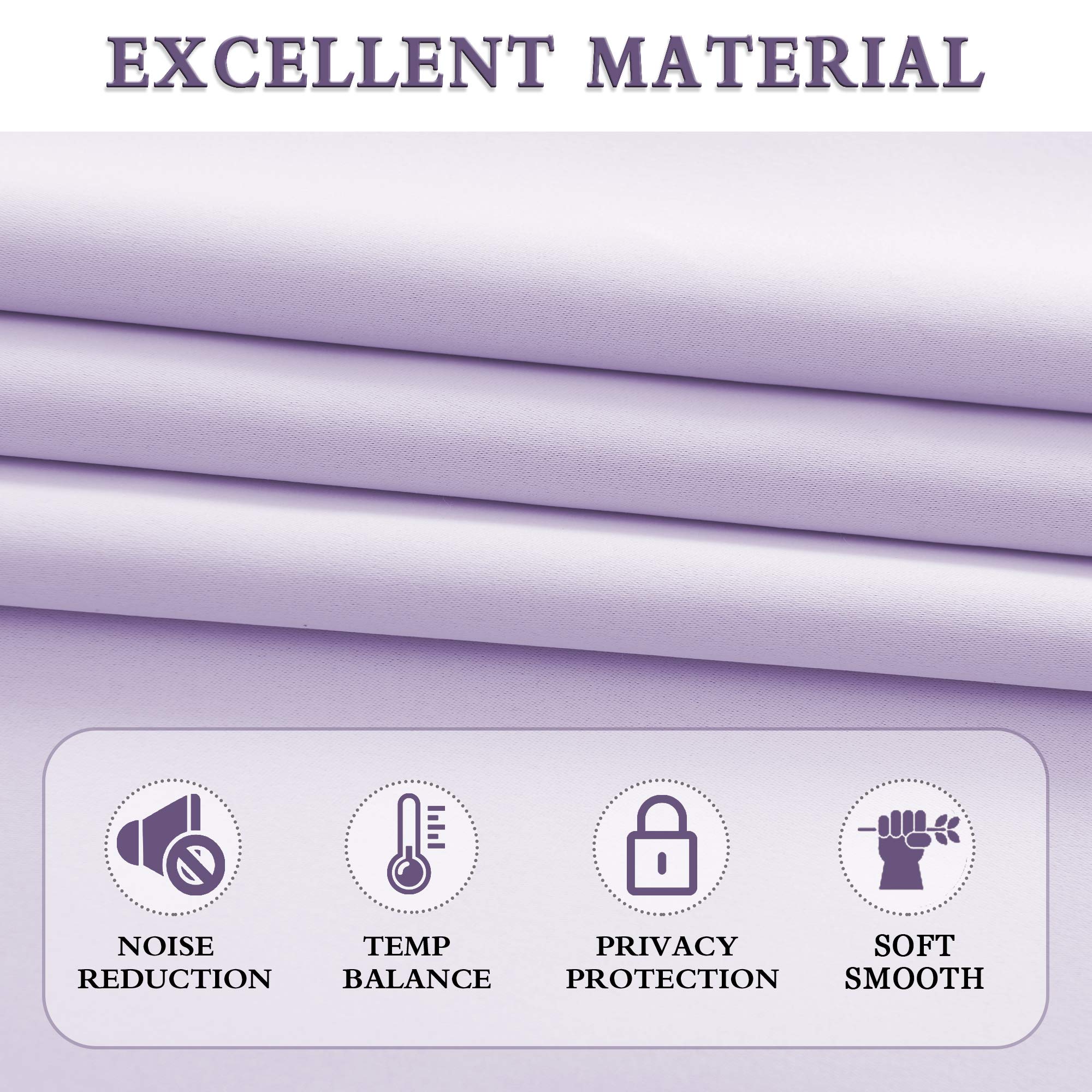 Donren Patio Door Curtains 96 Inch Length, Light Purple Rod Pocket Top Thermal Insulated Blackout Panels Curtain Drapes For Sliding Glass Door (Lavender, 60' Wide, 2 Panels)