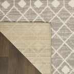 Nourison Grafix Moroccan Grey 3'9' X 5'9' Area Rug, Easy Cleaning, Non Shedding, Bed Room, Living Room, Dining Room, Kitchen (