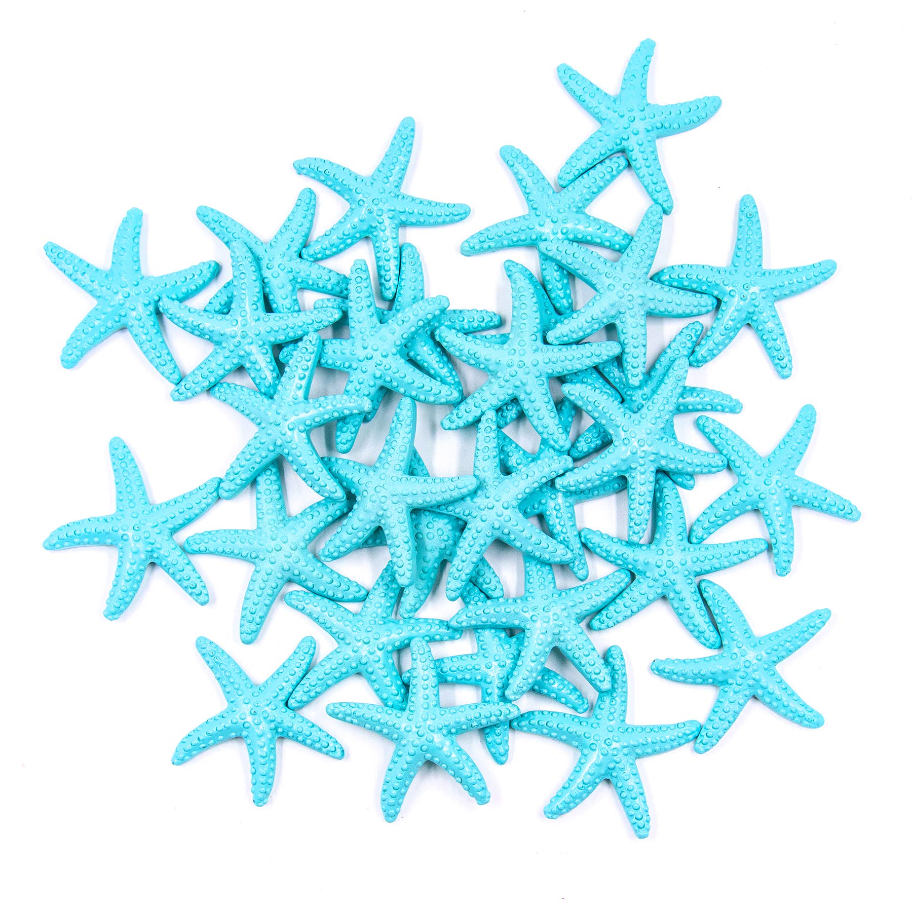 AUEAR, 30 Pack Lovely Starfish Decor Pencil Finger Resin for Wedding Crafts Home Decoration (Light Blue)