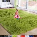 Grass Green Area Rug for Bedroom,4X6,Fluffy Shag for Living Room,Furry Carpet for Kids Room,Shaggy Throw Rug for Nursery Room,
