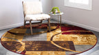 Unique Loom Barista Collection Area Rug - Kouillou (3' 3'' Round, Multi/ Brown)