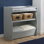 Delta Children 2-in-1 Changing Table & Storage Unit, Grey, Pine Wood, 34.25x18.75x35 Inch, Model 530240-026
