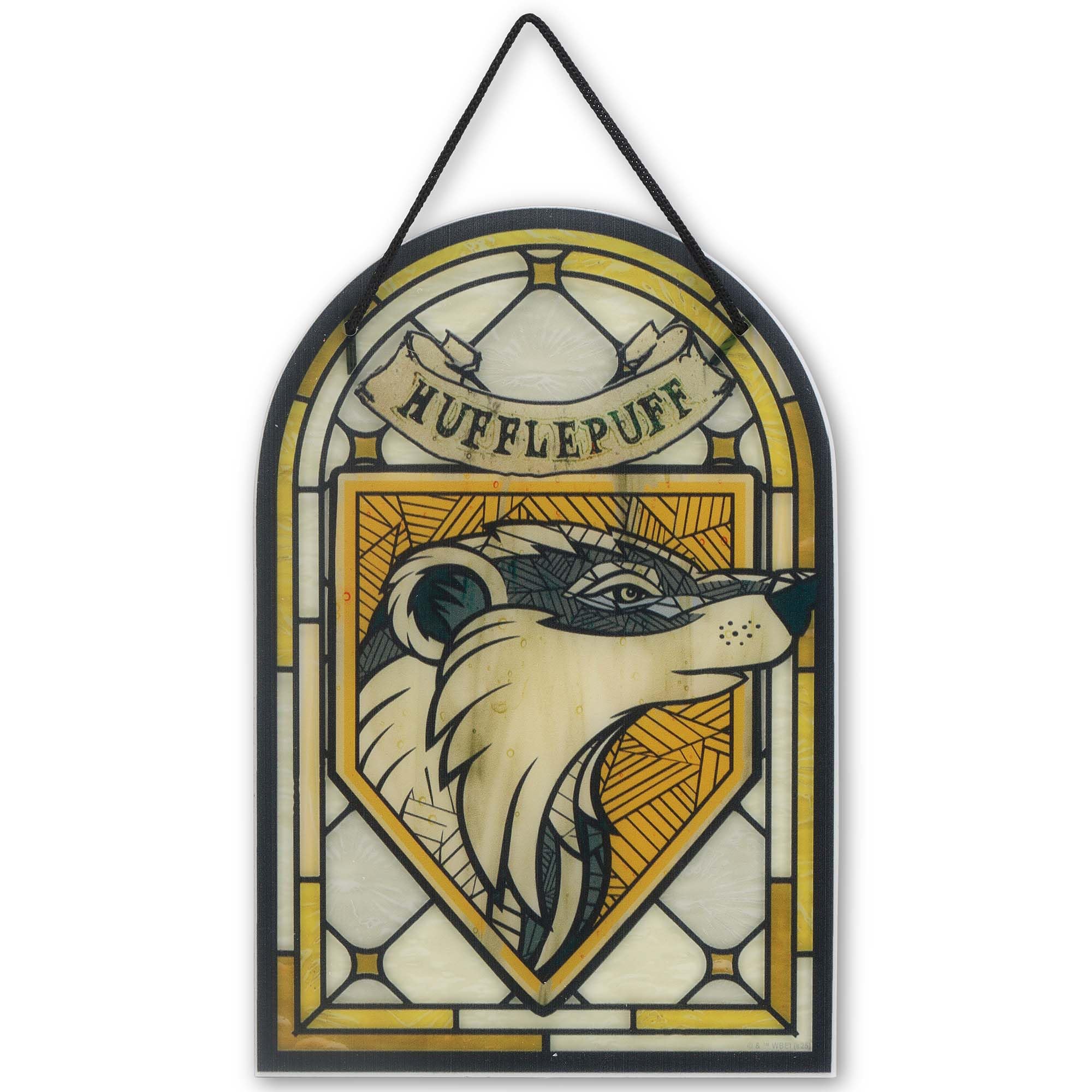 Open Road Brands Harry Potter Hufflepuff Crest Hanging Acrylic Wall Decor - Beautiful Hufflepuff Wall Art for Home