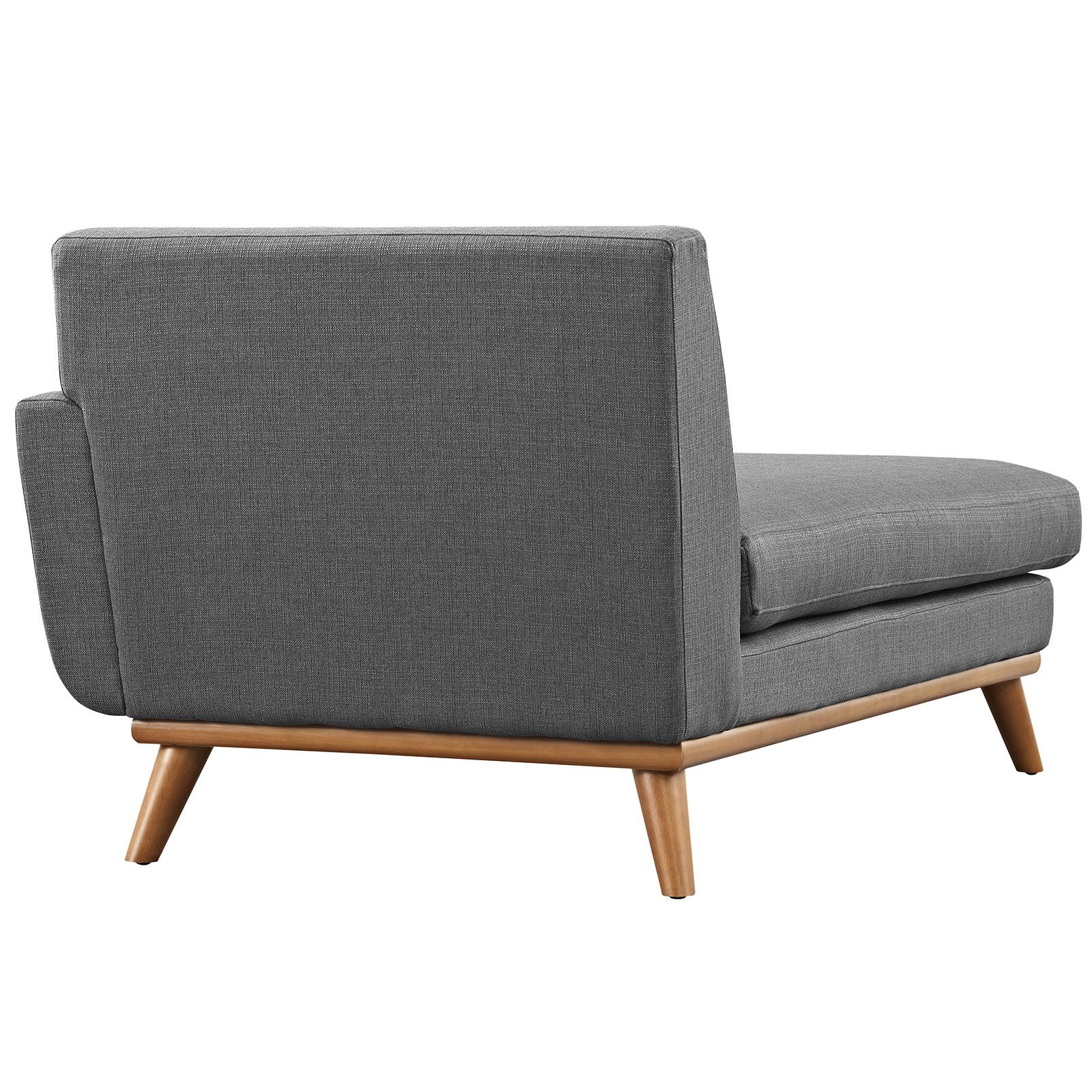 Modway Engage Mid-Century Modern Upholstered Fabric Right-Arm Chaise In Gray