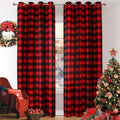 WANSOUL Red Buffalo Plaid Curtains 2 Panels,Christmas Red and Black Check Grommets Room Darkening Curtain Drapes for Farmhouse L