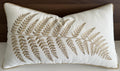 Rudransha 14X24 Natural Linen Lumbar Pillow Cover - Green Bumble Bee Embroidery - Decorative Rectangular Throw Cushion Case For