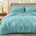 Wolki Queen Size Comforter Set Turquoise Green, 3 Pieces Bed Lightweight Solid Bedding Comforters Sets, All Season Fluffy Down A