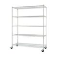 TRINITY BASICS TBFC-0931 5-Tier Adjustable Wire Shelving with Wheels for Kitchen Organization, Garage Storage, Laundry Room, NSF