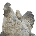 Deco 79 Polystone Rooster Decorative Sculpture Home Decor Statue, Accent Figurine 8'' X 5'' X 12'', White