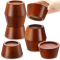 Novabright Set of 4 Solid Wood Furniture Risers Bed Risers Heavy Duty Round Furniture Height Extenders Lifts with Non-Slip Reces