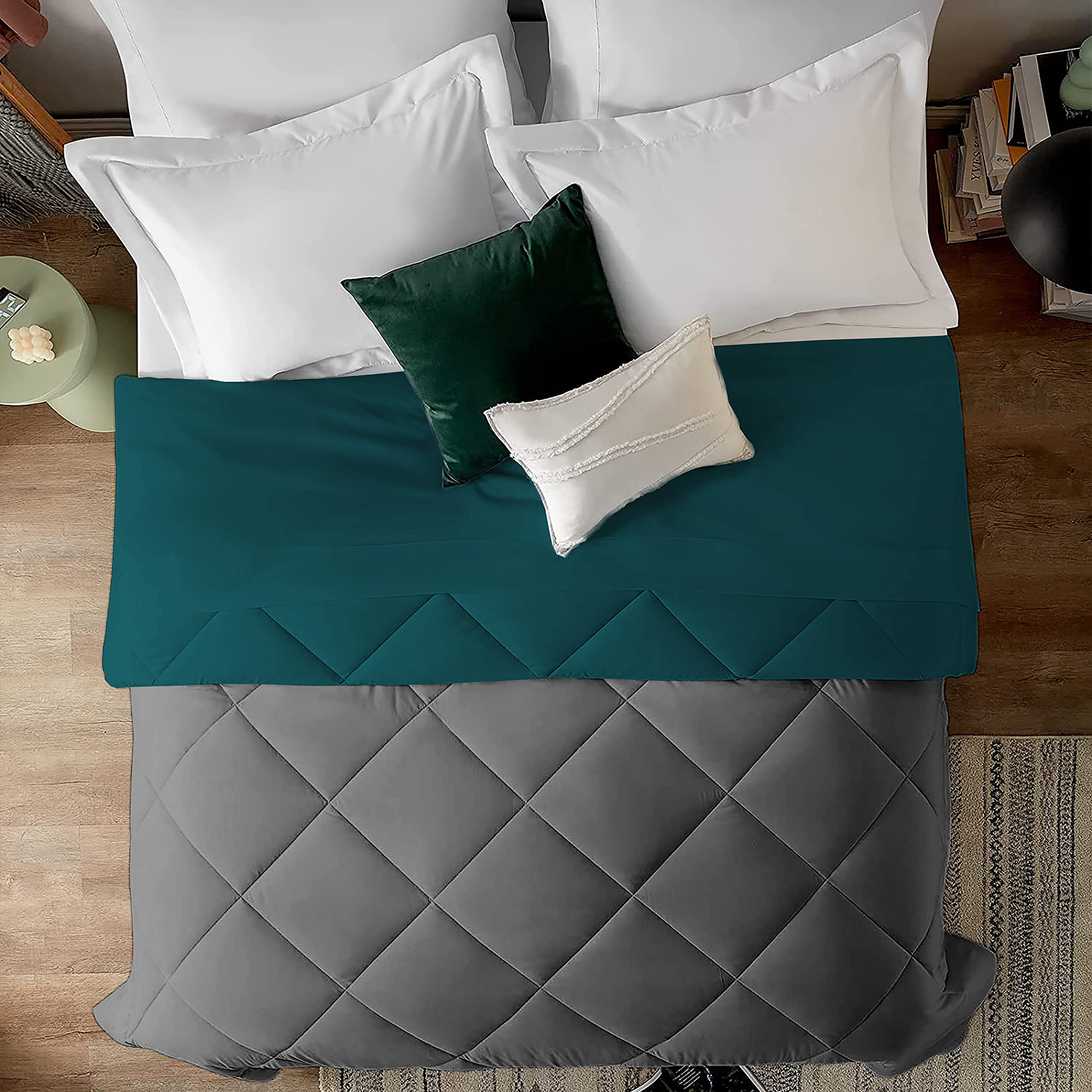 Edmund Polyester, Microfiber  600 Gsm Heavy Winter Reversible Comforter For Single Bed Comforter/Duvet/Rajai/Quilt/Blanket (90