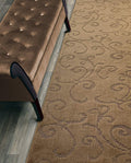 ORFA HOME Custom Length Hallway Runner Rug,Slip Resistant,Scroll Brownish Beige, 26 Inch X 7 feet, Sold and Priced Per Foot