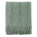 Battilo Home Sage Green Throw Blanket For Couch, Sage Green Decor, Knit Throw Blankets For Bed, Spring Throw Blanket Light Blue,