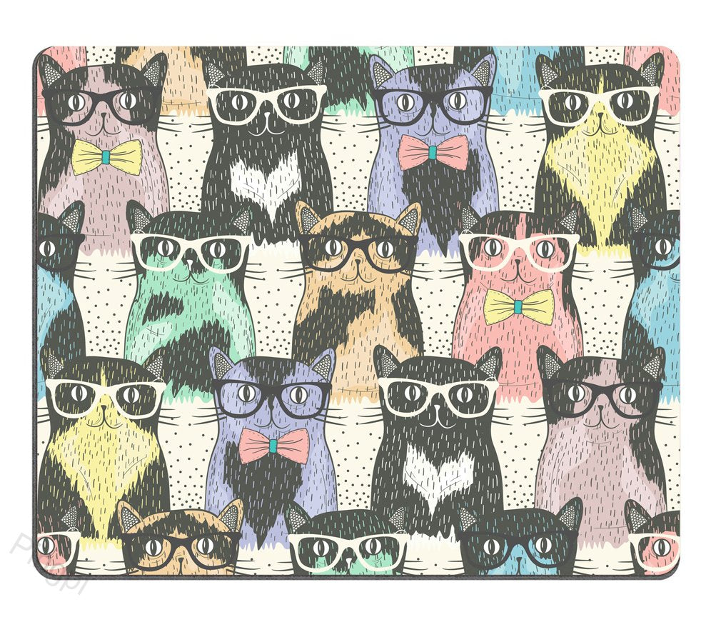 Pingpi Funny Mouse Pad Custom,Hipster Cute Cats Wear Sunglasses Mouse Pad 9.5 X 7.9 Inch