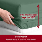 Mellanni California King Sheet Set - 6-Piece Iconic Collection Bedding, (Including 4 Pillowcases), 16-Inch Deep Pocket, Easy Care, Extra Soft, Cooling Sheets, Brushed Microfiber - Emerald Green