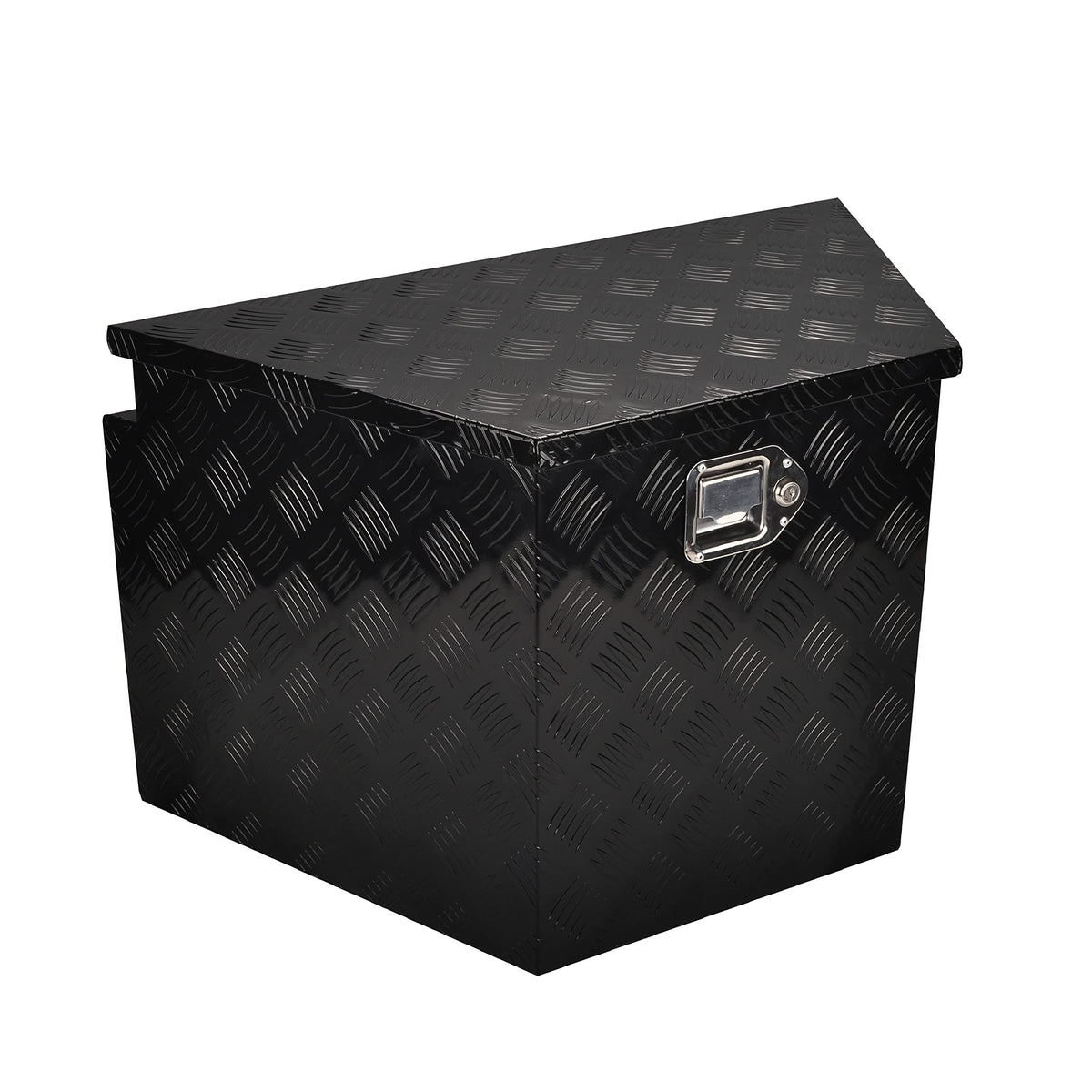 Fgjqefg 29 Inch Aluminum Utility Trailer Tongue Tool Box Wide Trailer Storage Organizer Rv Storage Tool Box With Lock & Keys Bla