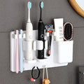 Amazon Brand  Solimo MultiFunctional Wall Mounted Toothbrush Holder, Toothpaste Holder, Adhesive Electric Toothbrush Organizer