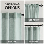 Miulee Dusty Blue Linen Curtains 84 Inch Length 2 Panels For Bedroom Living Room, Soft Thick Linen Textured Window Drapes Semi Sheer Light Filtering Back Tab Rod Pocket Burlap Look, 37X84 Inches