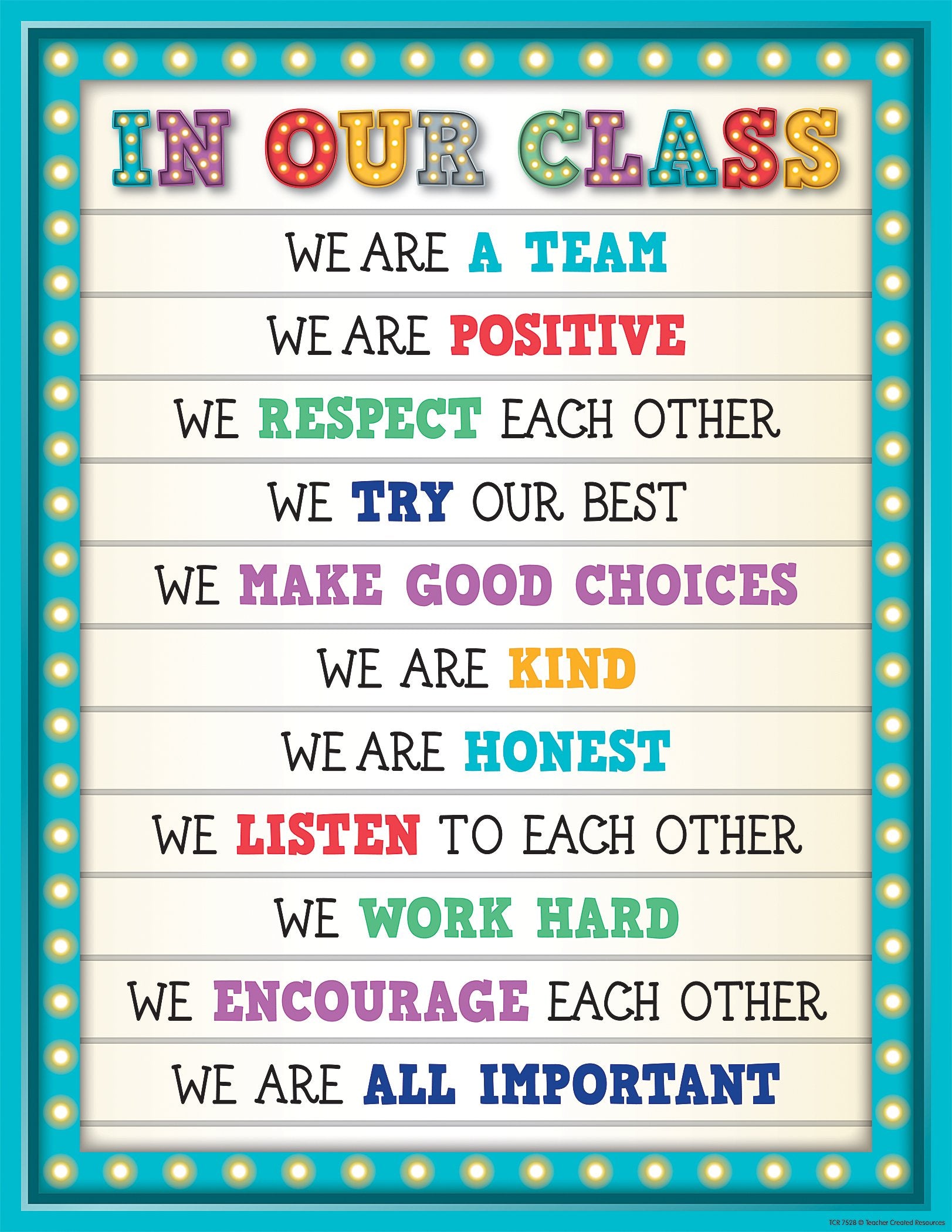 Teacher Created Resources Marquee In Our Class Chart (7528)