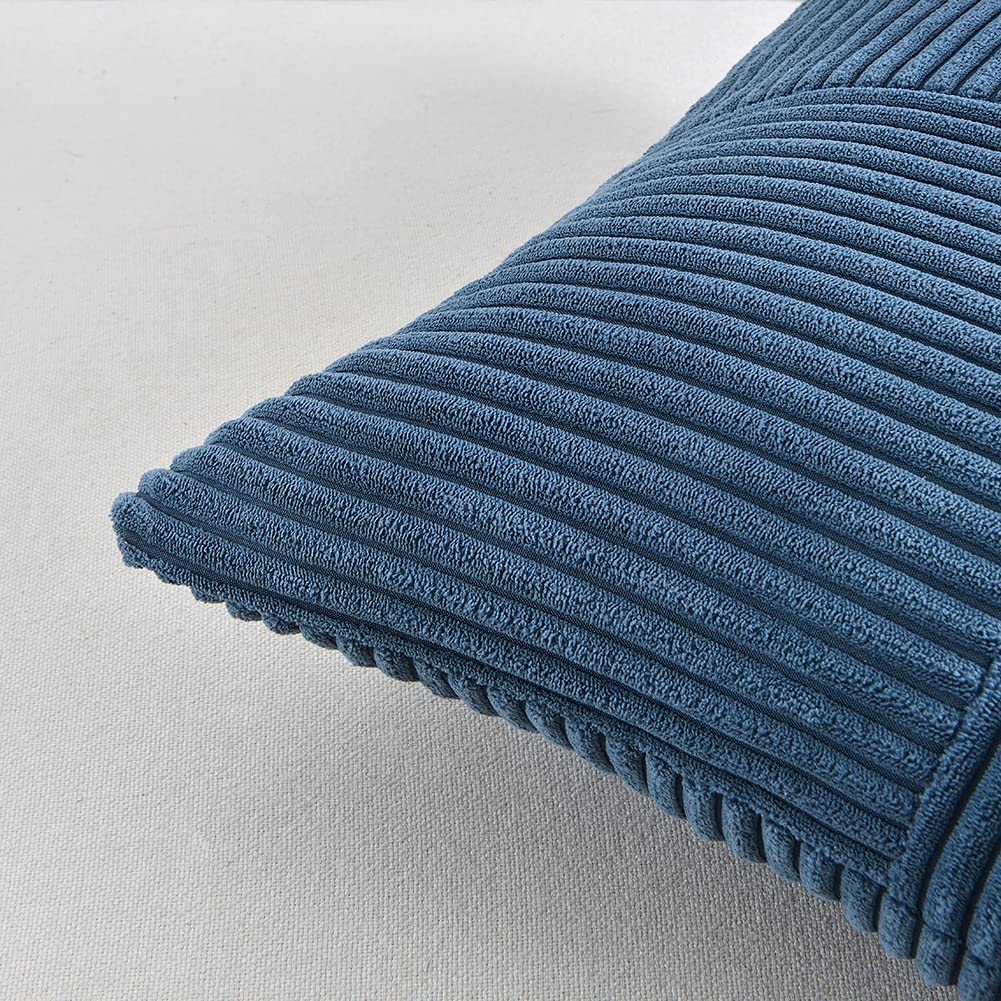 Fancy Homi Dusty Blue Lumbar Decorative Throw Pillow Covers 12X20 Inch For Couch Bed Sofa, Rustic Farmhouse Boho Home Decor, Sof
