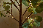 Hairui Lighted Eucalyptus Tree Plug In 4Ft 160 Warm White Led Artificial Greenery Tree With Lights For Wedding Halloween Christm