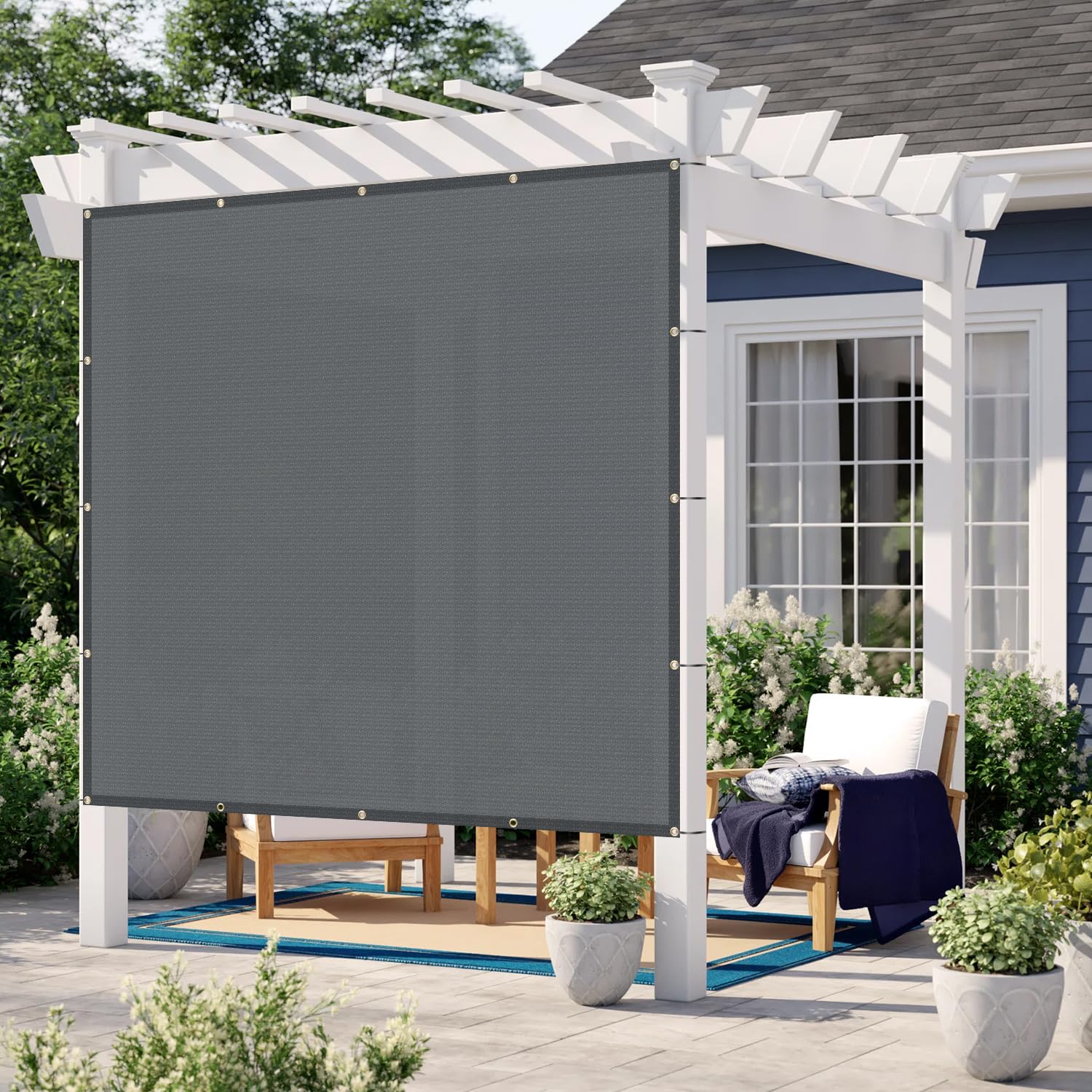 Love Story Custom Size 11X19 Ft Sun Shade Cloth With Grommets Pergola Shade Cover 95% Uv Protection For Patio Outdoor, Dark Grey