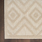 Nourison Versatile Indoor/Outdoor Cream 4' X 6' Area Rug, Easy Cleaning, Non Shedding, Bed Room, Living Room, Dining Room, Backyard, Deck, Patio (4X6)
