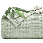 Phf Cooling Waffle Blanket King Size, Lightweight 60% Rayon Derived Bamboo & 40% Cotton Breathable Blanket For Hot Sleepers, Soft And Luxury For Bed Couch And Sofa, 104'X90', Mint