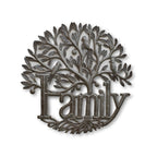 Family Wall Hanging Sign, Tree of Life Decor, Indoor Outdoor Home Decorations, Handmade in Haiti 17.5 x 17.5 Inches
