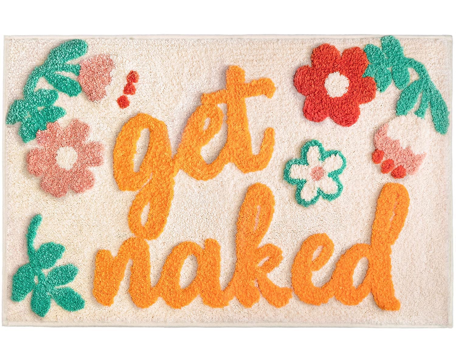 UIOIU Get Naked Bath Mat, Pink, Funny Cute for Bathroom Decor Soft Microfiber Rug Non-Slip Machine Washable 31 x 20 Inch