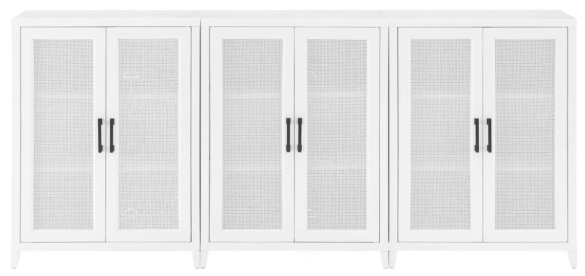 Crosley Furniture Milo 2-Piece Entertainment Center Tv Stand, Media Console, Vinyl Record Storage, White