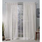 Exclusive Home Belgian Sheer Hidden Tab Top Curtain Panel Pair, 50''x 84'' Snowflake