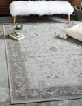 Unique Loom La Jolla Collection Farmhouse, Contemporary, Botanical, Traditional, Vintage Area Rug, 6 x 9 ft, Light Gray/Dark Gra
