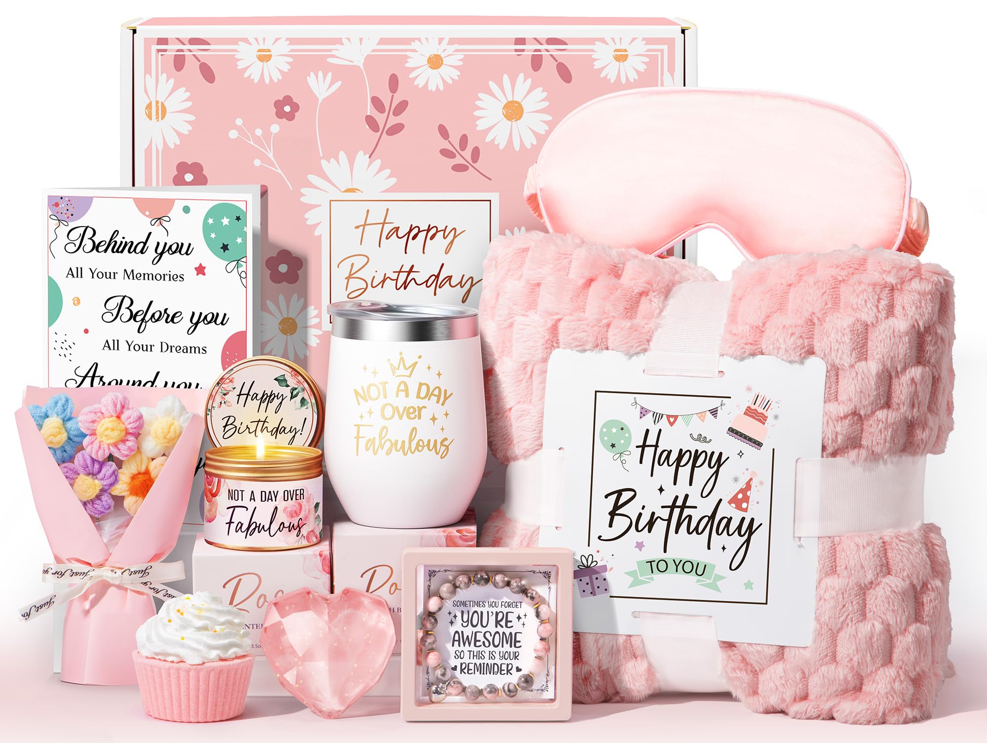 Birthday Gifts For Women Friendship, Unique Happy Birthday Gifts Basket For Mom Her Best Friend Sister Wife Girlfriend Coworker,