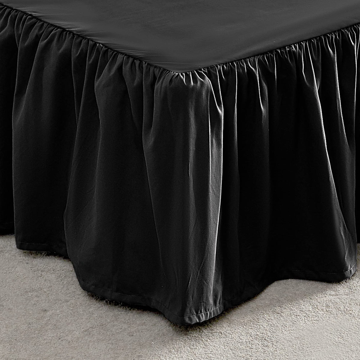 SLEEP ZONE Ruffled Bed Skirts Twin Size, Anti-Static Bedskirt Dust Ruffles with 15 inches Tailored Drop, Easy Fit, Fade Resistan