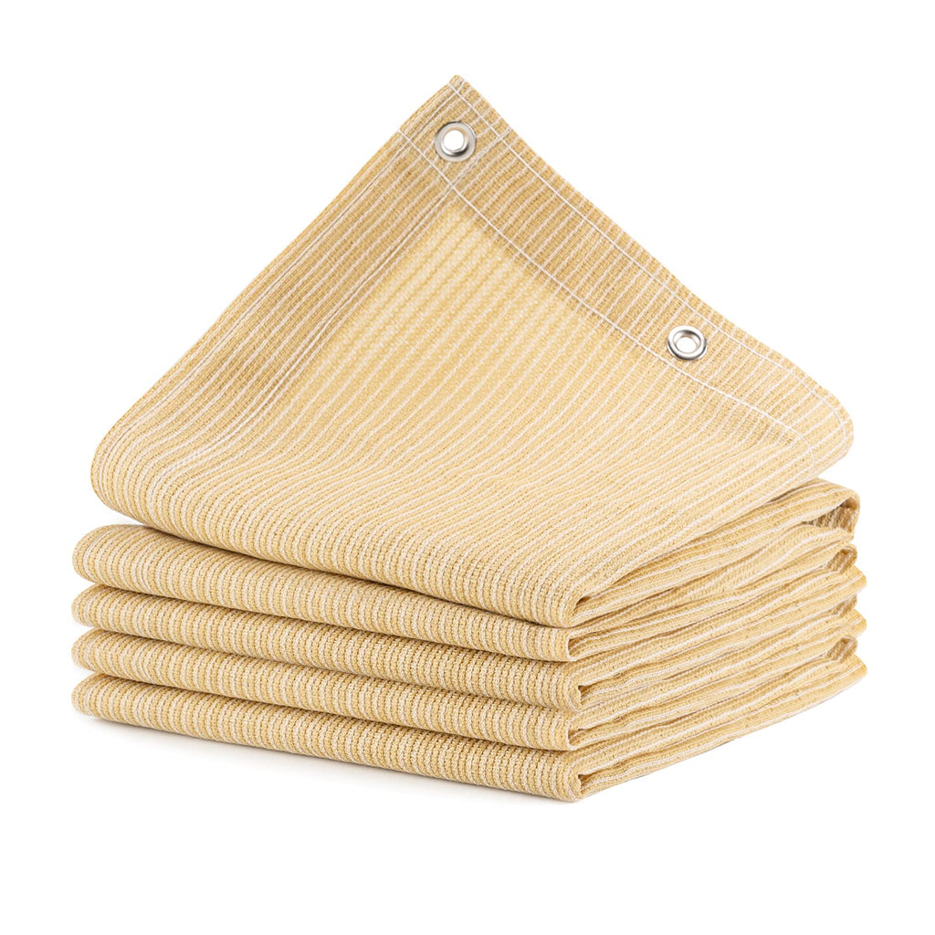 Abosun Outdoor Sun Shade Cloth, 6' X 8', Pergola, Deck, And Backyard Patio Sunshade With Uv Protection, Heat Resistant Hdpe Material, Reinforced Grommets (6X8 Ft, Wheat)