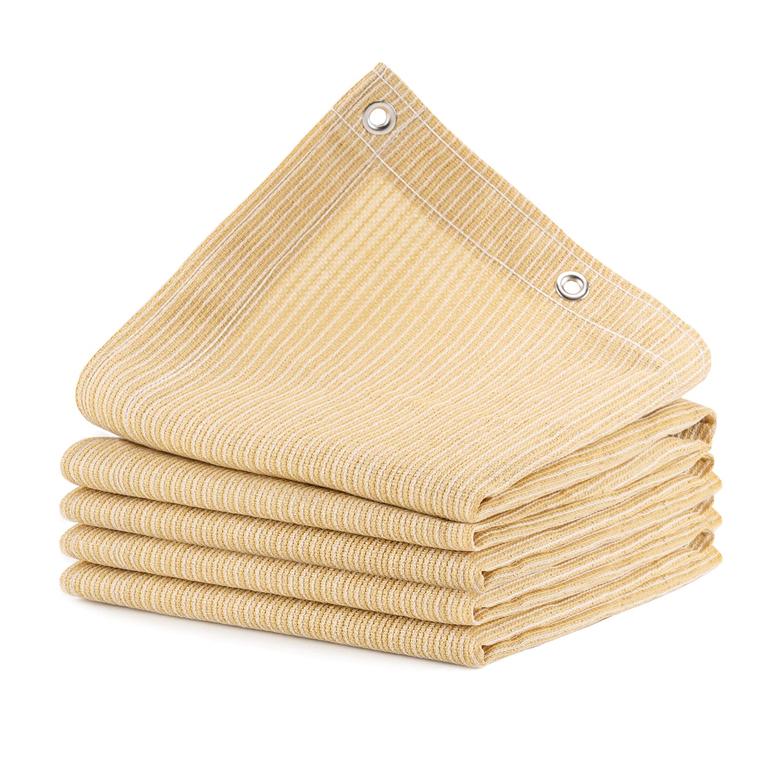 Abosun Outdoor Sun Shade Cloth, 6' X 8', Pergola, Deck, And Backyard Patio Sunshade With Uv Protection, Heat Resistant Hdpe Material, Reinforced Grommets (6X8 Ft, Wheat)