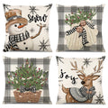 Onfaon Christmas Decorations - Christmas Pillow Covers 18X18 Set Of 4, Holiday Christmas Decor Home Sofa Couch Cushion Indoor De