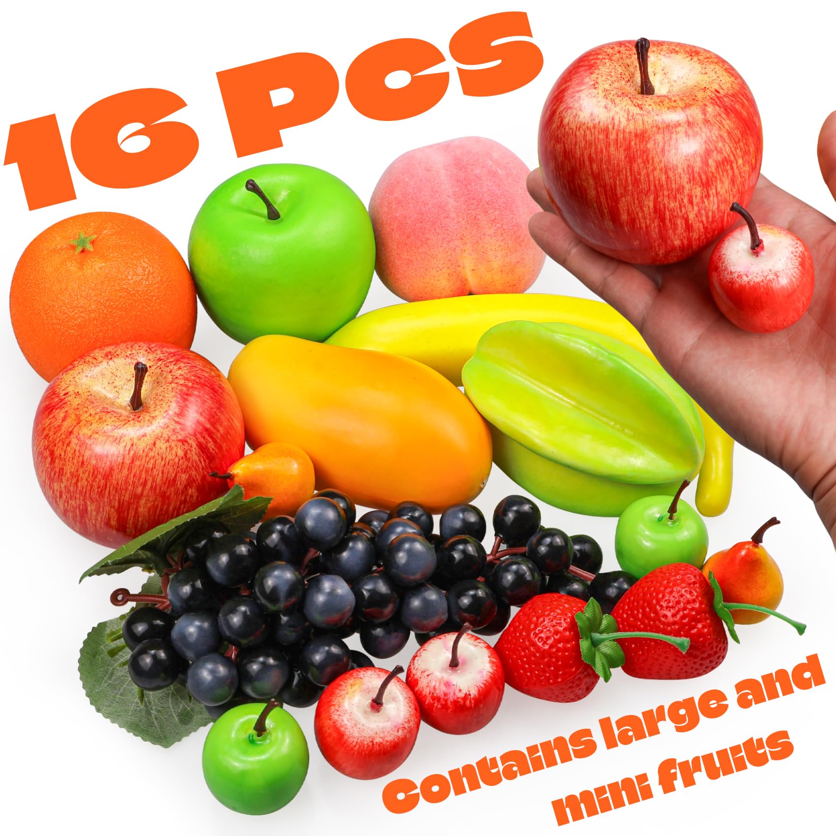 12 Kinds Of Artificial Fruits Pack, 12 Different Fruits In One Set, Fake Fruits For Home Decor, Simulation Fruit Set, Party Chir