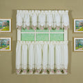 Today'S Curtain Verona Reverse Embroidery Tier, 24', Ecru/Rose