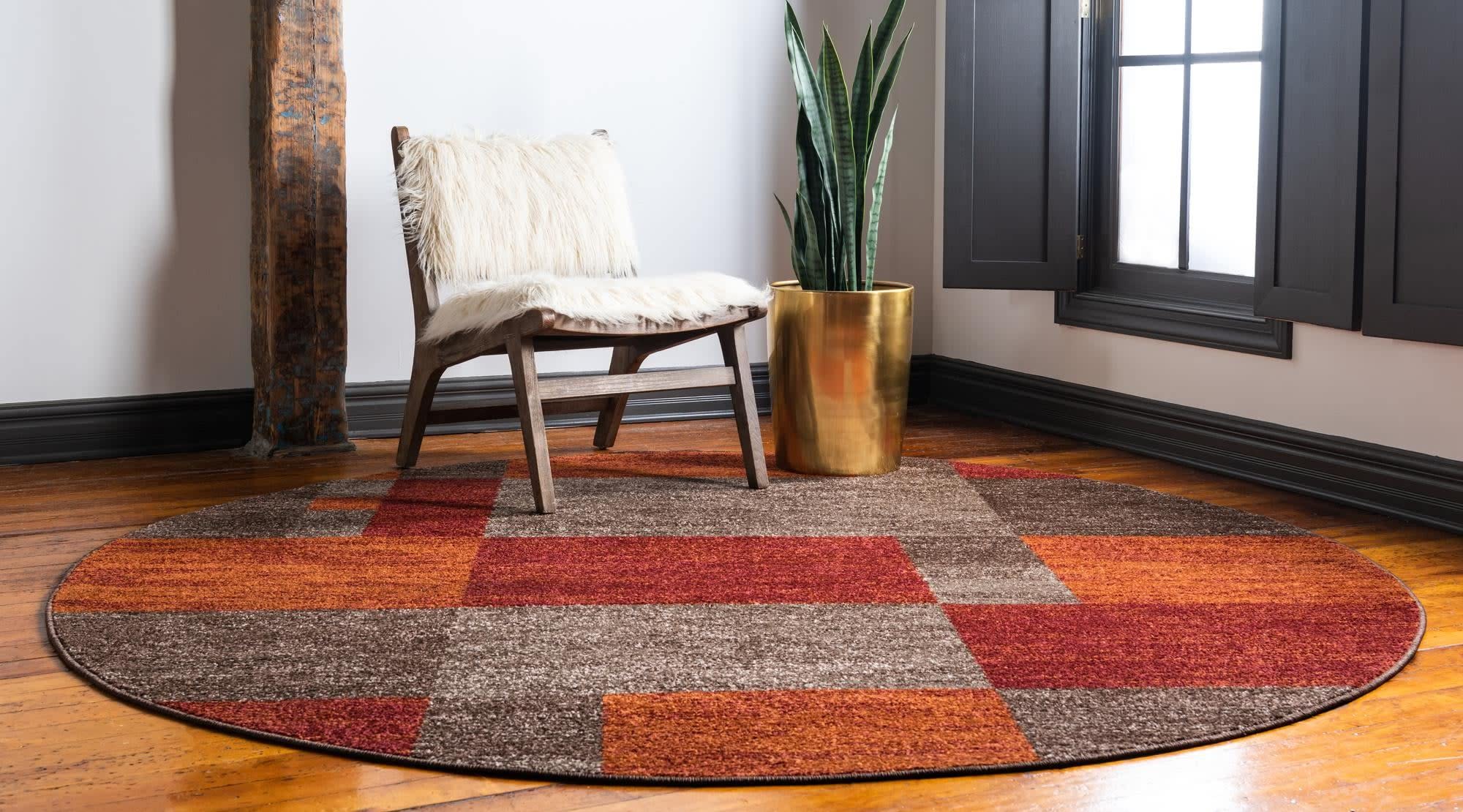 Unique Loom Autumn Collection Area Rug - Providence (5' 1'' Round, Multi/ Beige)