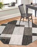 Unique Loom Autumn Collection Area Rug - Providence (5' 3'' Octagon, Gray/ Ivory)