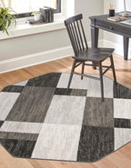 Unique Loom Autumn Collection Area Rug - Providence (5' 3'' Octagon, Gray/ Ivory)